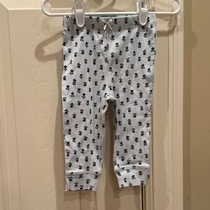 Carter's White Leggings with Blue and Green Floral Print